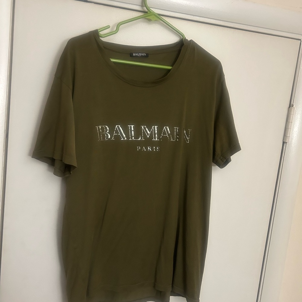 Balmain Khaki Men's T-Shirt